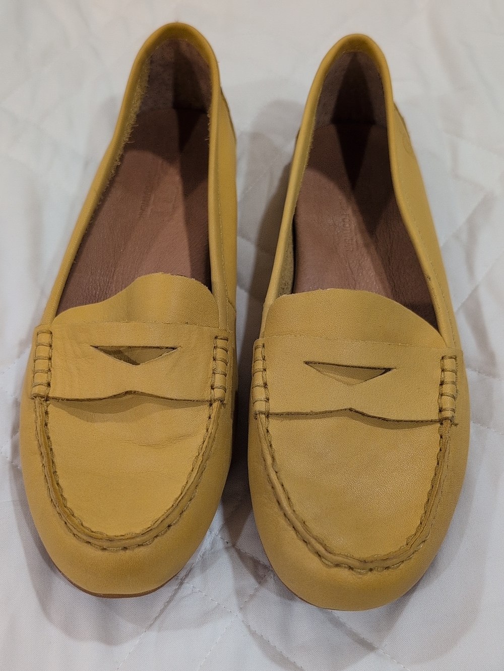 Born Women's Mustard Yellow Leather Penny Loafers